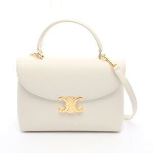 Celine Nino Handbag White Leather